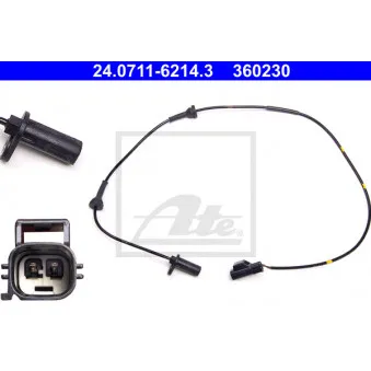 Capteur, vitesse de roue ATE 24.0711-6214.3