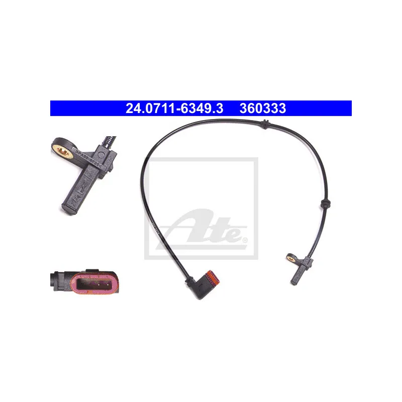 Capteur, vitesse de roue ATE 24.0711-6349.3
