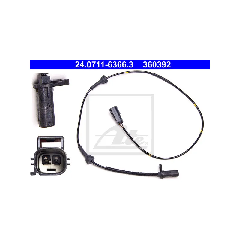 Capteur, vitesse de roue ATE 24.0711-6366.3