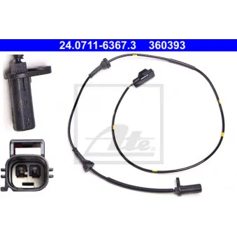 Capteur, vitesse de roue ATE 24.0711-6367.3