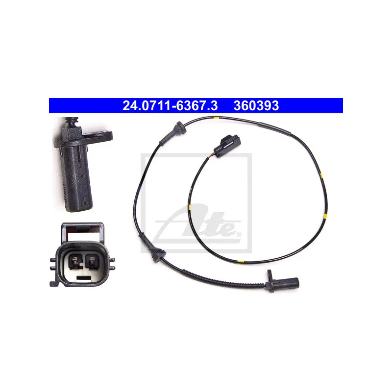 Capteur, vitesse de roue ATE 24.0711-6367.3