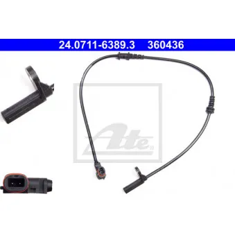 Capteur, vitesse de roue ATE 24.0711-6389.3