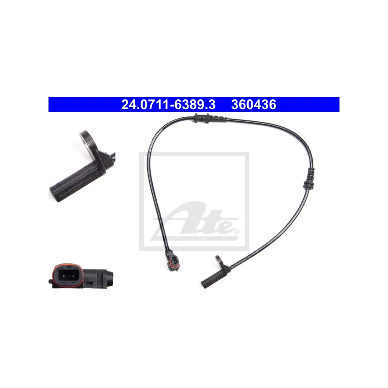 Capteur, vitesse de roue ATE 24.0711-6389.3