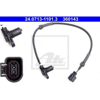 Capteur, vitesse de roue ATE 24.0713-1101.3