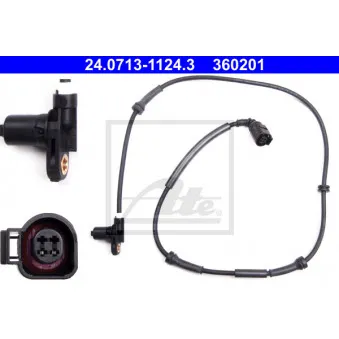 Capteur, vitesse de roue ATE 24.0713-1124.3