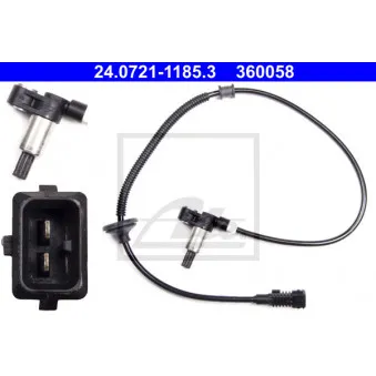 Capteur, vitesse de roue ATE 24.0721-1185.3