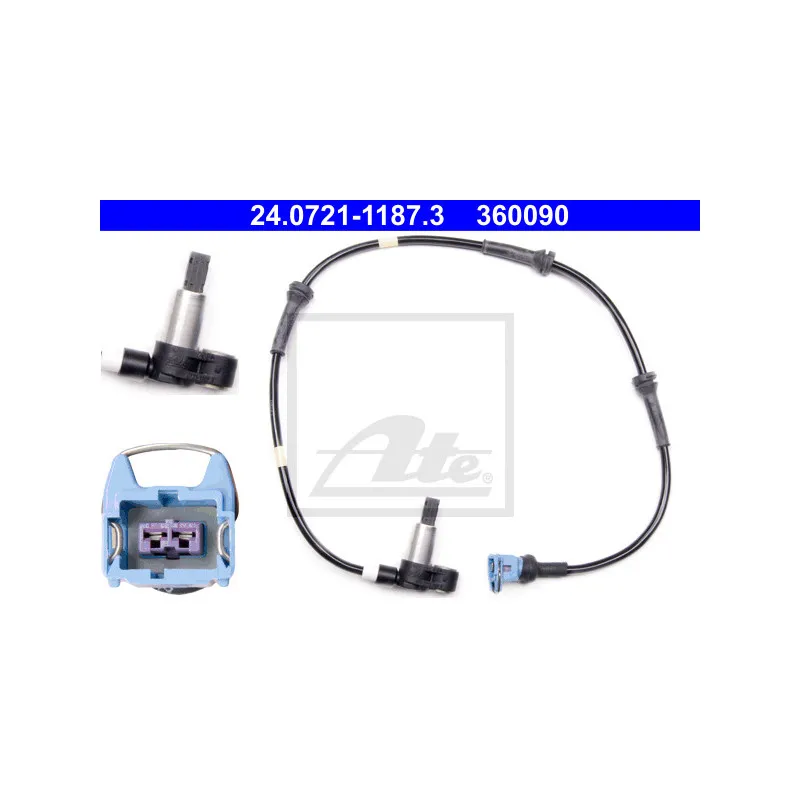 Capteur, vitesse de roue ATE 24.0721-1187.3