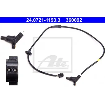 Capteur, vitesse de roue ATE 24.0721-1193.3