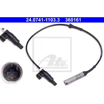 Capteur, vitesse de roue ATE 24.0741-1103.3