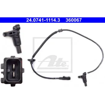 Capteur, vitesse de roue ATE 24.0741-1114.3