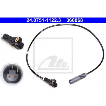 Capteur, vitesse de roue ATE 24.0751-1122.3