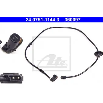 Capteur, vitesse de roue ATE 24.0751-1144.3