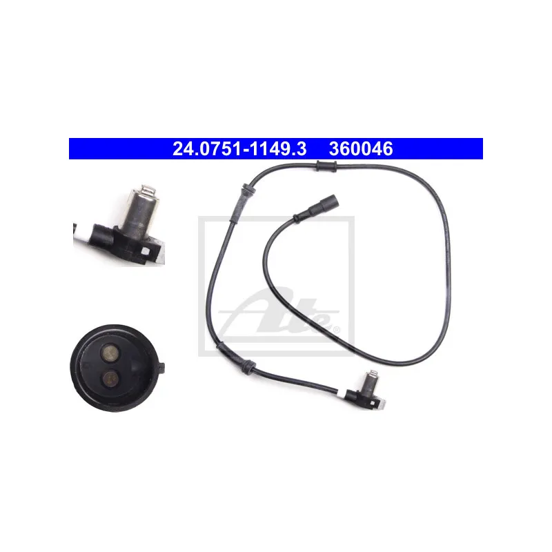 Capteur, vitesse de roue ATE 24.0751-1149.3