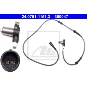 Capteur, vitesse de roue ATE 24.0751-1151.3