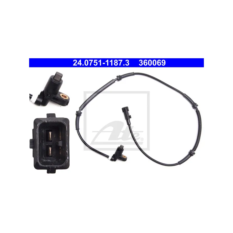Capteur, vitesse de roue ATE 24.0751-1187.3