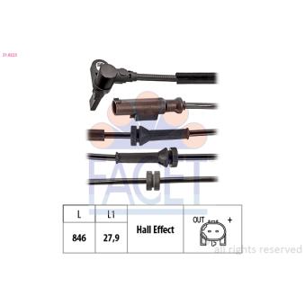 Capteur, vitesse de roue FACET 21.0223