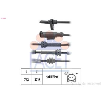 Capteur, vitesse de roue FACET 21.0253