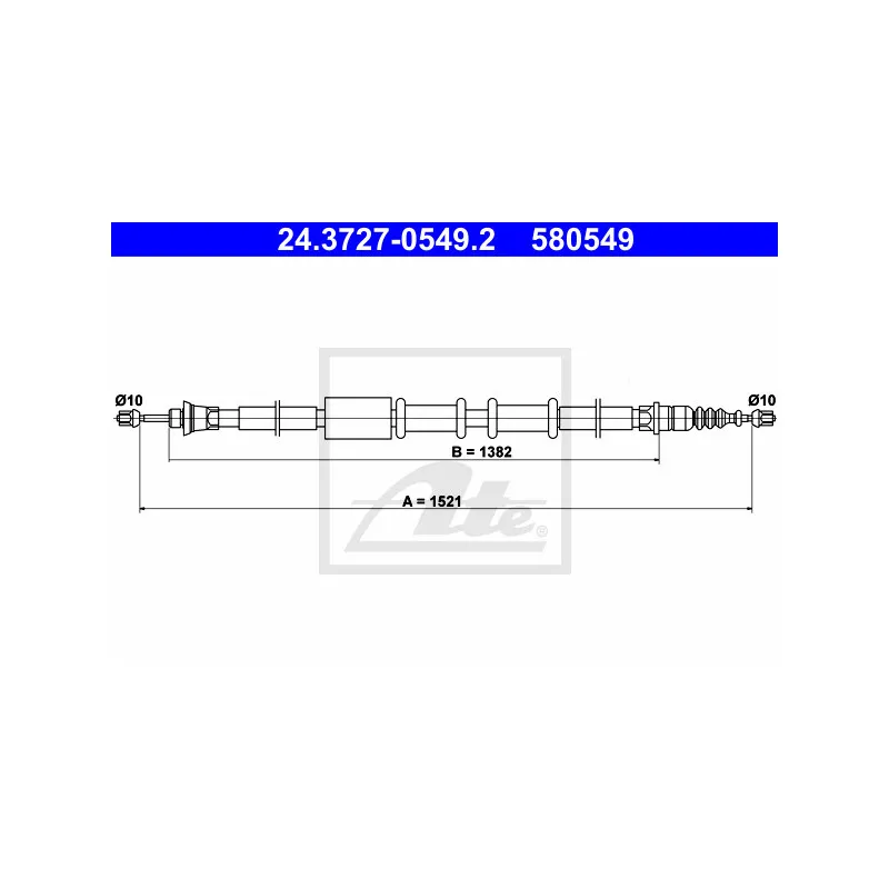 Tirette à câble, frein de stationnement ATE 24.3727-0549.2