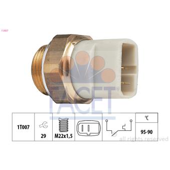 Interrupteur de température, ventilateur de radiateur FACET 7.5027