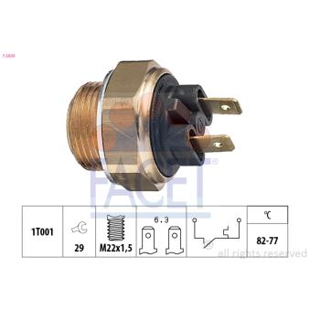 Interrupteur de température, ventilateur de radiateur FACET 7.5030