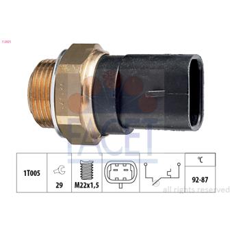 Interrupteur de température, ventilateur de radiateur FACET