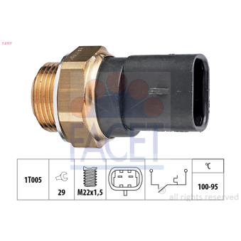 Interrupteur de température, ventilateur de radiateur FACET 7.5117