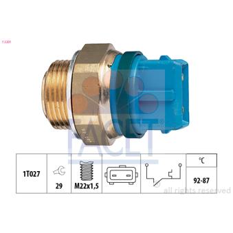 Interrupteur de température, ventilateur de radiateur FACET 7.5201