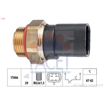 Interrupteur de température, ventilateur de radiateur FACET 7.5230