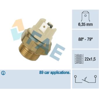 Interrupteur de température, ventilateur de radiateur FAE