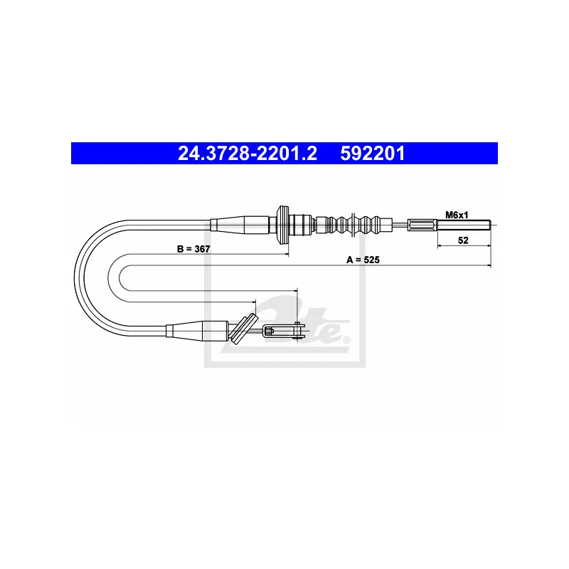 Tirette à câble, commande d'embrayage ATE 24.3728-2201.2