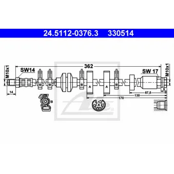 Flexible de frein ATE 24.5112-0376.3