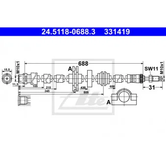 Flexible de frein ATE 24.5118-0688.3