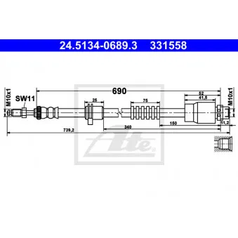 Flexible de frein ATE 24.5134-0689.3