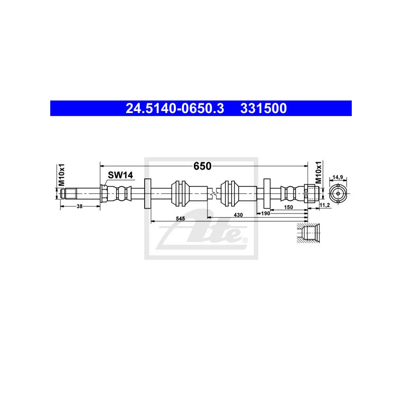 Flexible de frein ATE 24.5140-0650.3