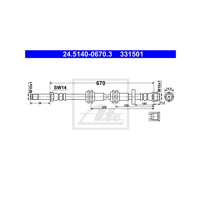 Flexible de frein ATE 24.5140-0670.3