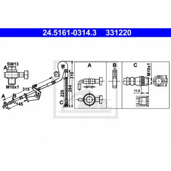 Flexible de frein ATE 24.5161-0314.3