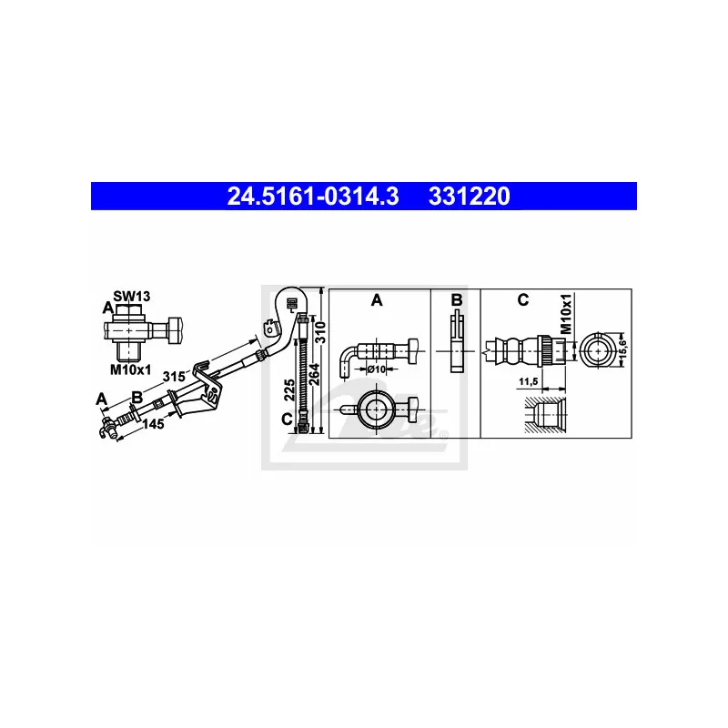 Flexible de frein ATE 24.5161-0314.3
