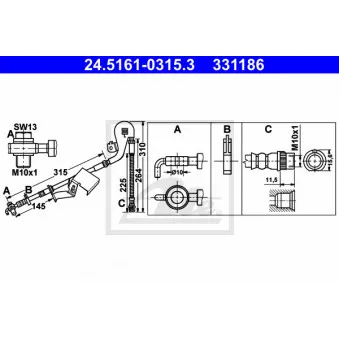 Flexible de frein ATE 24.5161-0315.3