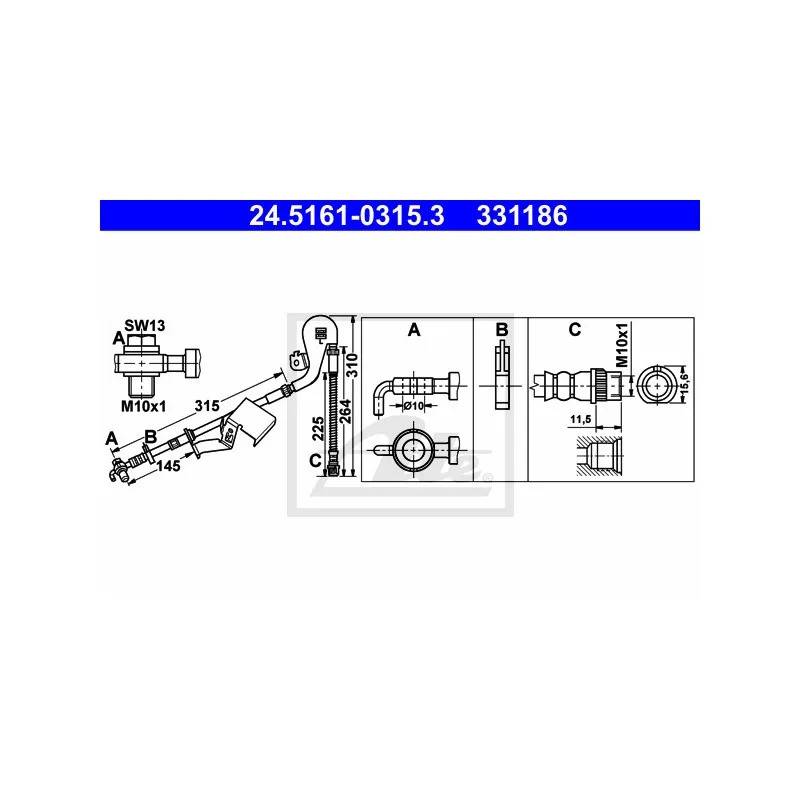 Flexible de frein ATE 24.5161-0315.3