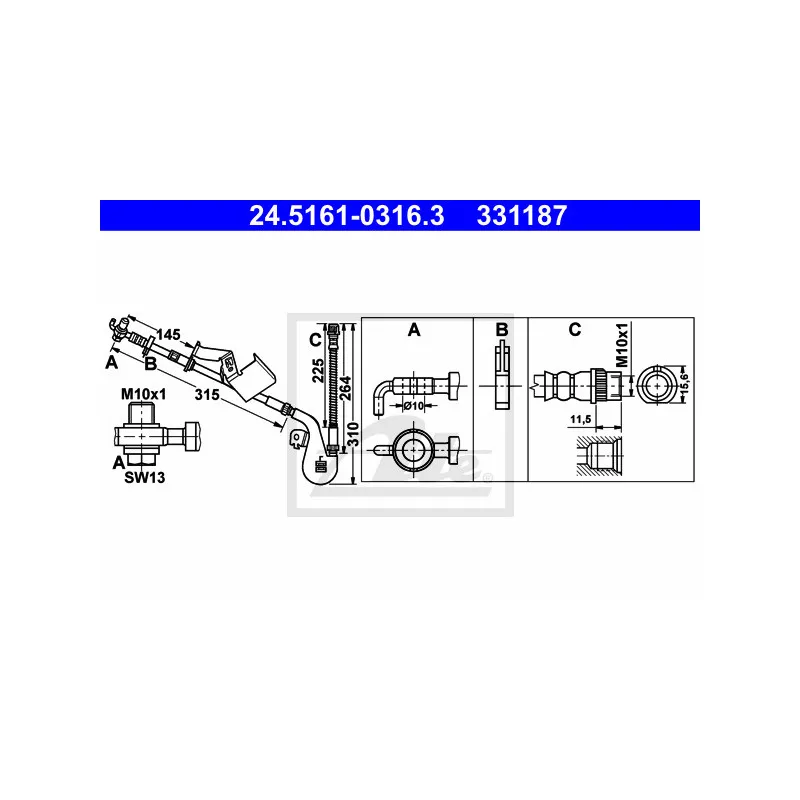 Flexible de frein ATE 24.5161-0316.3
