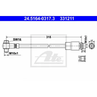 Flexible de frein ATE 24.5164-0317.3