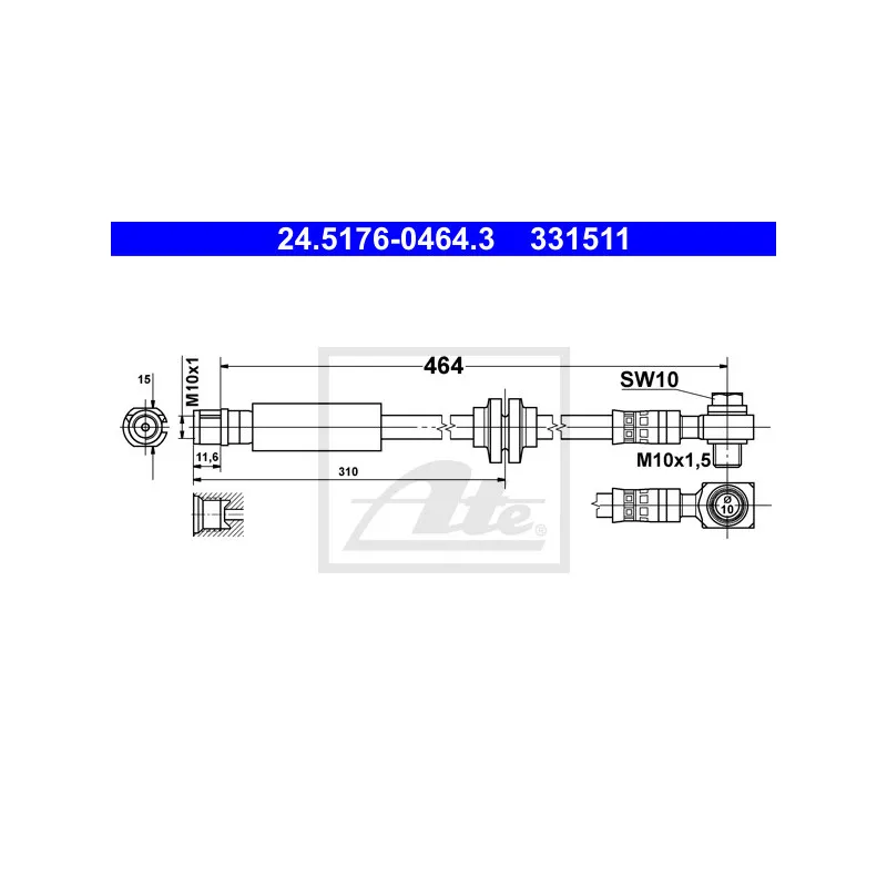 Flexible de frein ATE 24.5176-0464.3