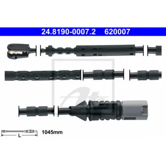 Contact d'avertissement, usure des plaquettes de frein ATE 24.8190-0007.2
