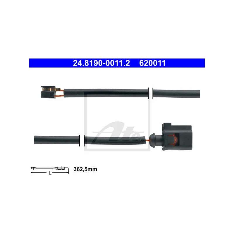 Contact d'avertissement, usure des plaquettes de frein ATE 24.8190-0011.2