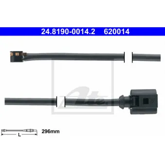 Contact d'avertissement, usure des plaquettes de frein ATE 24.8190-0014.2