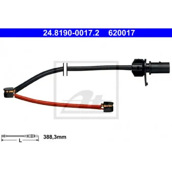Contact d'avertissement, usure des plaquettes de frein ATE 24.8190-0017.2