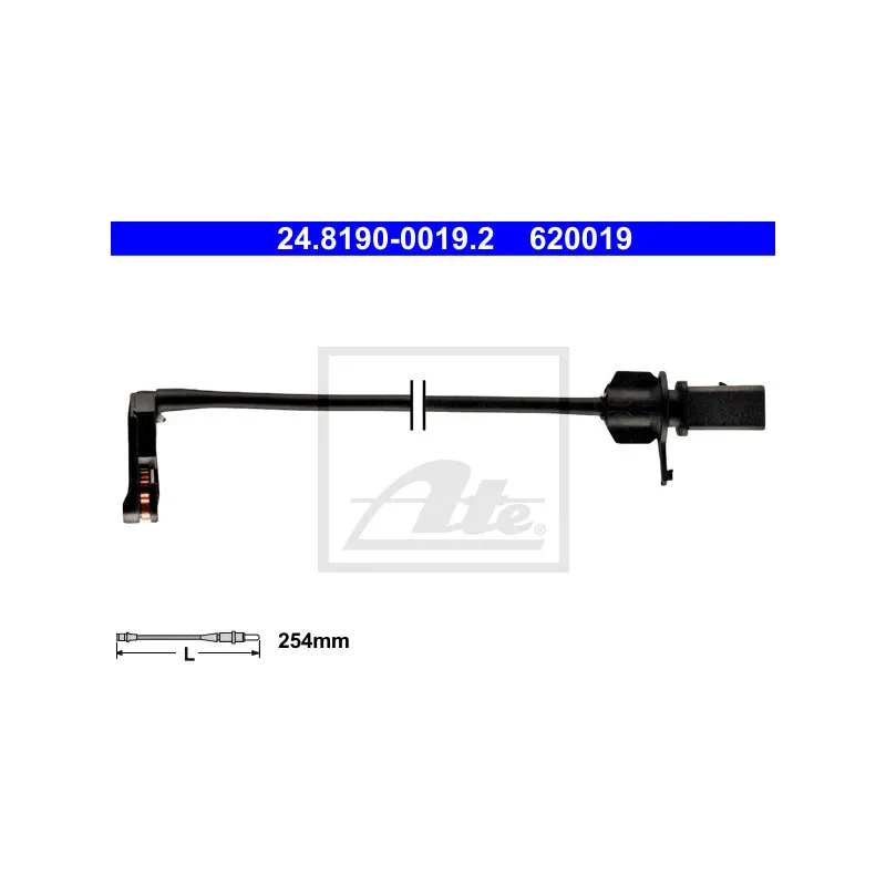 Contact d'avertissement, usure des plaquettes de frein ATE 24.8190-0019.2