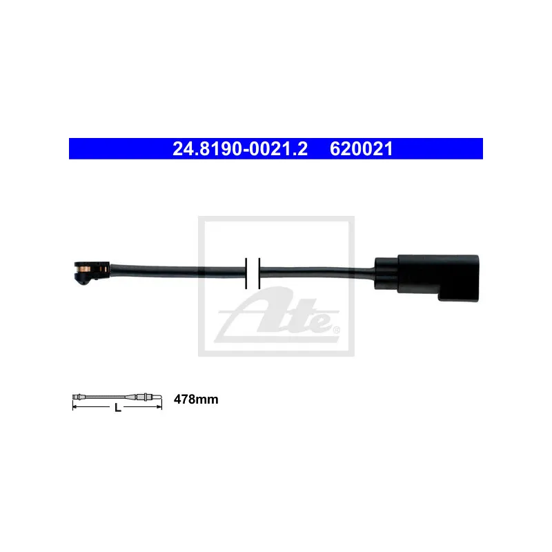Contact d'avertissement, usure des plaquettes de frein ATE 24.8190-0021.2