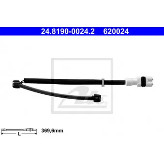 Contact d'avertissement, usure des plaquettes de frein ATE 24.8190-0024.2