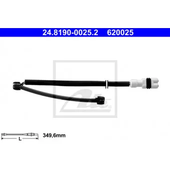 Contact d'avertissement, usure des plaquettes de frein ATE 24.8190-0025.2